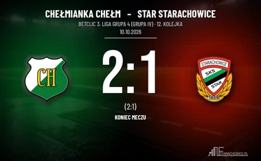 [PIŁKA NOŻNA] Chełmianka Chełm – Star Starachowice 2:1 w Betclic 3. Liga Grupa 4 (Grupa IV)