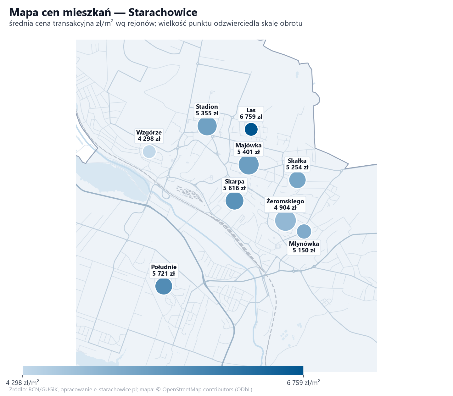 Mapa cen mieszkań - Starachowice