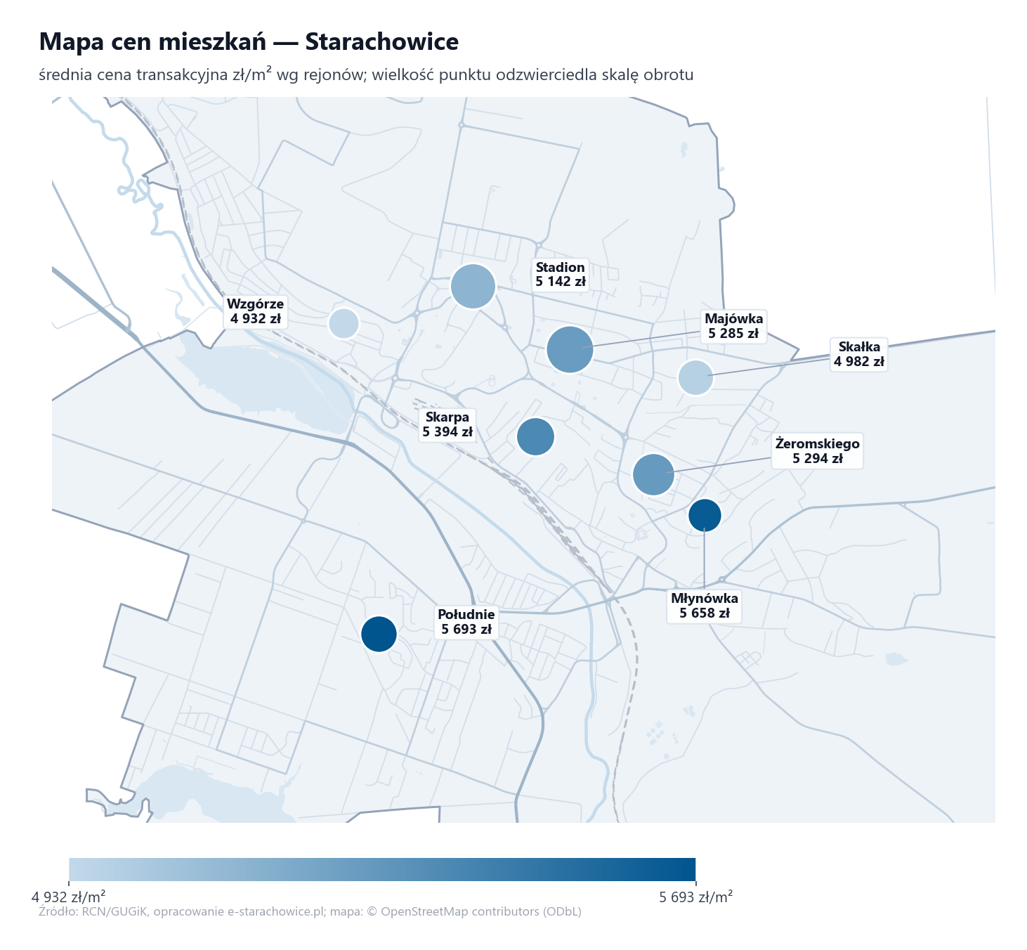 Mapa cen mieszkań - Starachowice