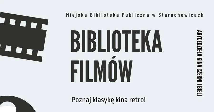 Obrazek przedstawia grafikę promocyjną wydarzenia Projekcja filmu z Charlie Chaplinem w Miejskiej Bibliotece Publicznej