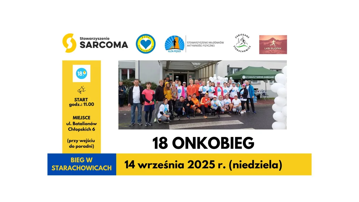 Grafika promocyjna wydarzenia Charytatywny bieg wokół szpitala w Starachowicach