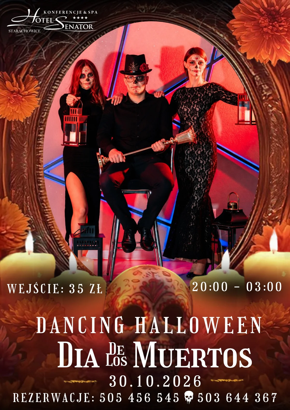 Grafika promocyjna wydarzenia Dancing Halloween – Día de los Muertos w Starachowicach