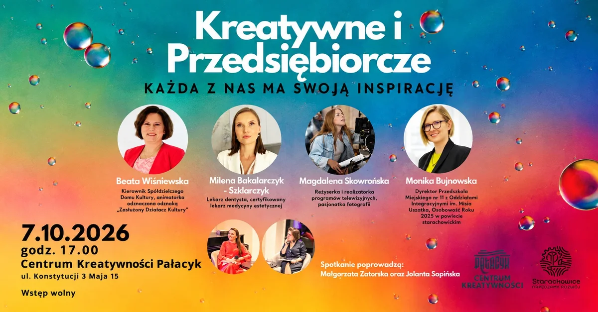 Grafika promocyjna wydarzenia Kreatywne i Przedsiębiorcze: kobiece inspiracje