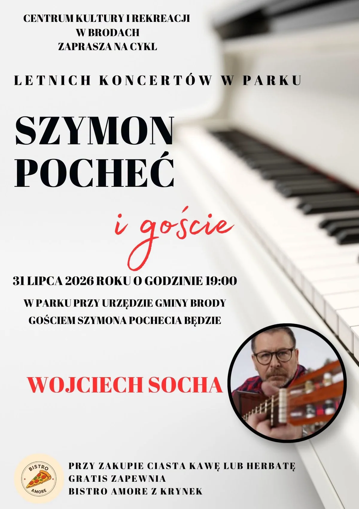 Grafika promocyjna wydarzenia Letni koncert „Szymon Pocheć i goście” z Wojciechem Sochą