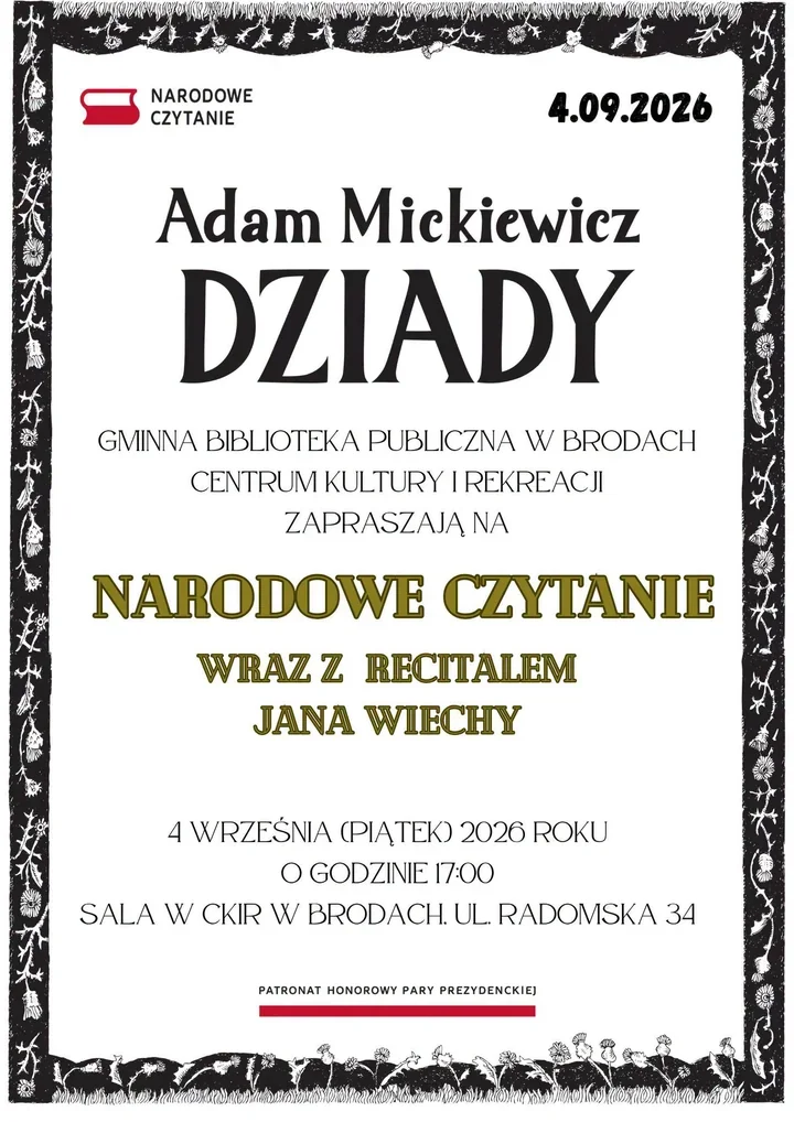 Grafika promocyjna wydarzenia Narodowe Czytanie