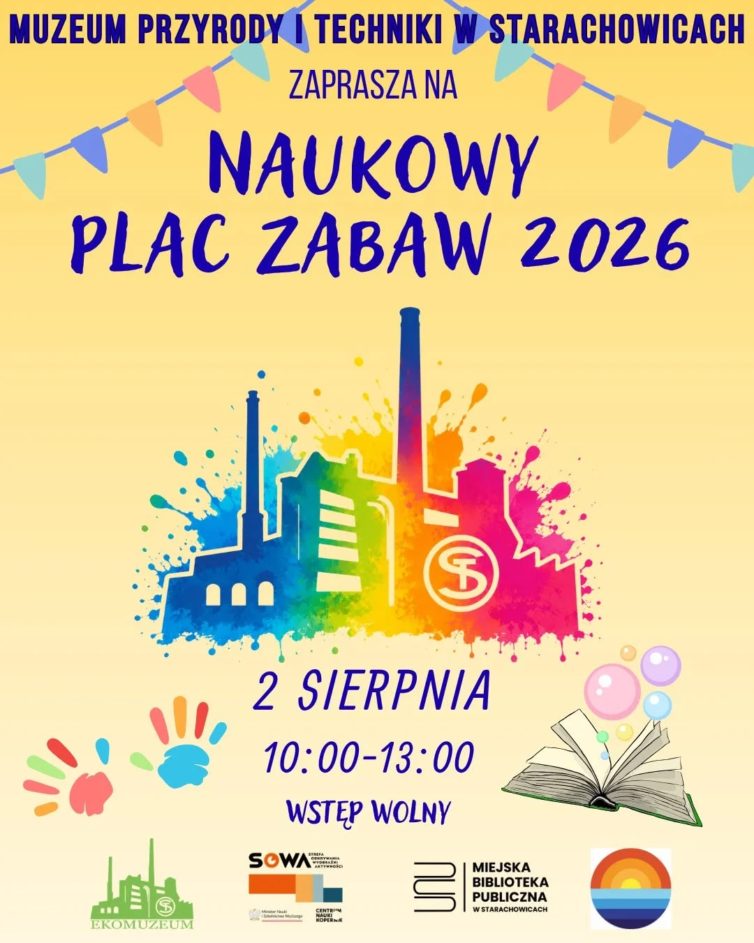 Grafika promocyjna wydarzenia Naukowy Plac Zabaw w Starachowicach – rodzinna niedziela