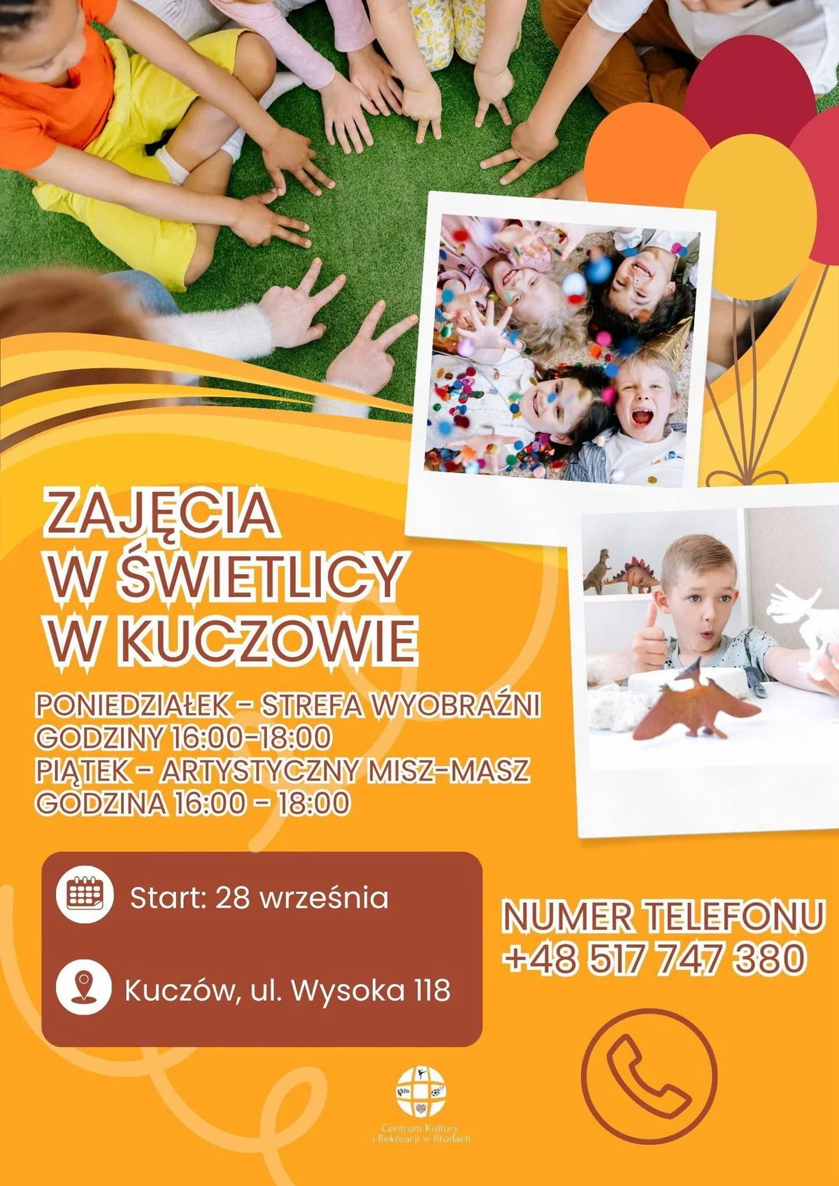 Grafika promocyjna wydarzenia Nowy sezon zajęć w Centrum Kultury i Rekreacji w Brodach