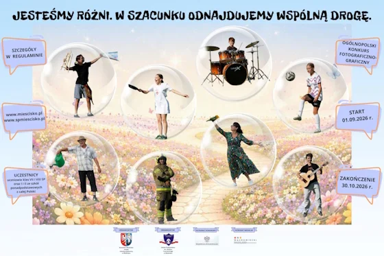 Grafika promocyjna wydarzenia Ogólnopolski Konkurs Fotograficzno-Graficzny „Jesteśmy różni. W szacunku odnajdujemy wspólną drogę”