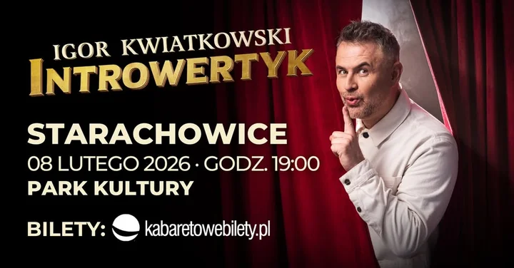Grafika promocyjna wydarzenia Igor Kwiatkowski w nowym programie „INTROWERTYK”