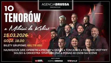 Grafika promocyjna wydarzenia 10 Tenorów – „Z miłości do kobiet” — koncert w Starachowicach