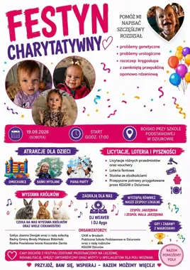 Grafika promocyjna wydarzenia Festyn Charytatywny dla Poli Woźniak