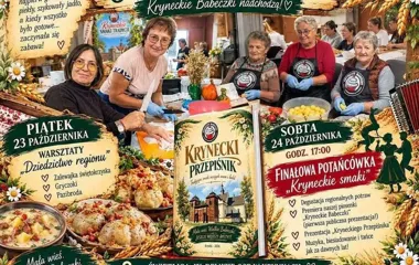 Grafika promocyjna wydarzenia Finał projektu „Kryneckie smaki” – potańcówka