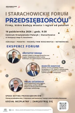 Grafika promocyjna wydarzenia I Starachowickie Forum Firm Rodzinnych