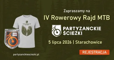 Grafika promocyjna wydarzenia IV Rowerowy Rajd MTB Partyzanckie Ścieżki Starachowice 2026