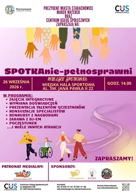 Grafika promocyjna wydarzenia SPOTKAnie-pełnosprawni w Starachowicach