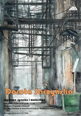 Grafika promocyjna wydarzenia Wernisaż wystawy prac Doroty Sarzyńskiej w Wieży Ciśnień