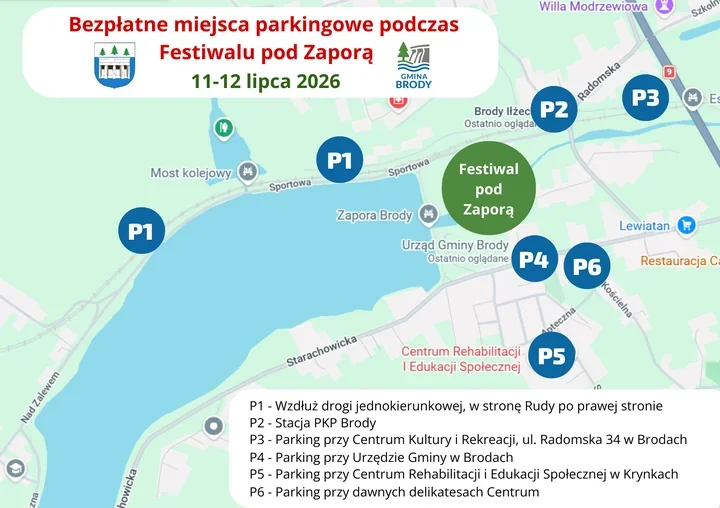 Sześć bezpłatnych parkingów na Festiwal pod Zaporą. Gmina Brody stawia na porządek
