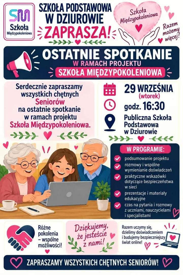 Seniorzy poznają zasady bezpieczeństwa w sieci. Finał projektu w Dziurowie