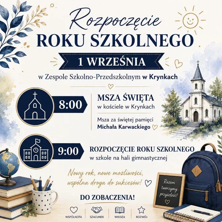 Dwa szkolne rozpoczęcia w gminie Brody. Uroczystości w Adamowie i Krynkach