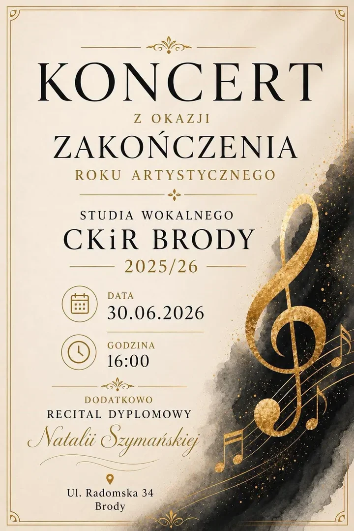 Młode głosy zamkną rok artystyczny w Brodach. Wystąpi też Natalia Szymańska