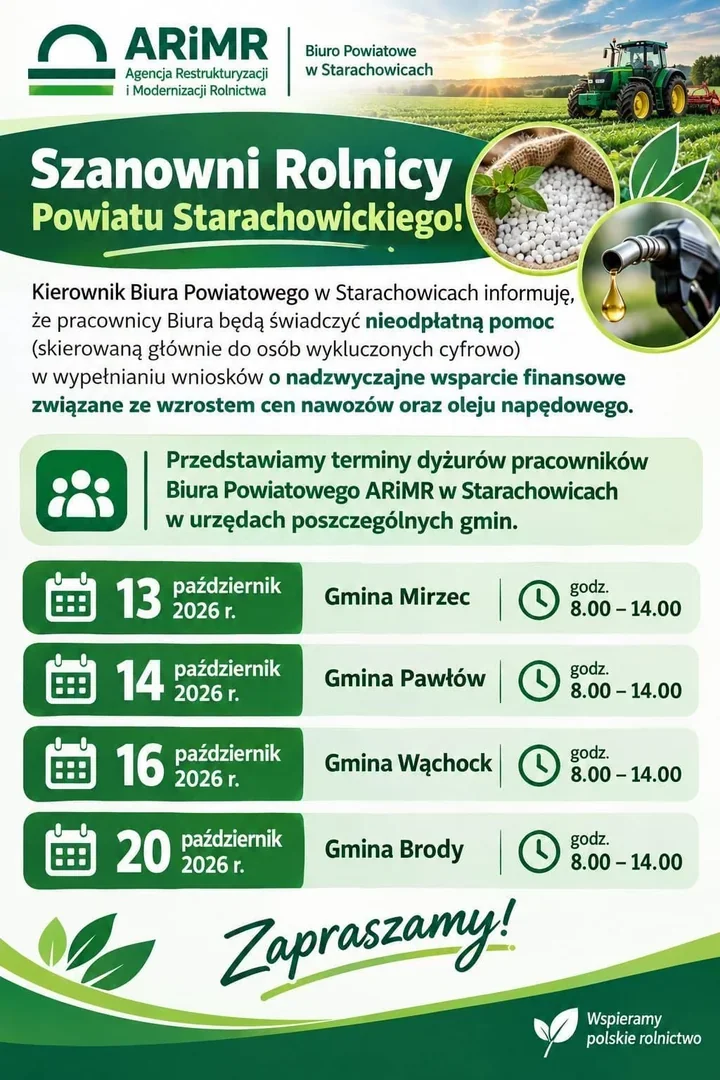 Bezpłatna pomoc dla rolników w Brodach. ARiMR pomoże z wnioskami