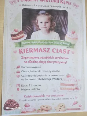 Słodki kiermasz w Lubieni ma pomóc Wiktorii w walce z ciężką chorobą
