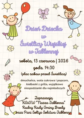Dzień Dziecka w Jabłonnej z dmuchańcami, grillem i słodkimi atrakcjami