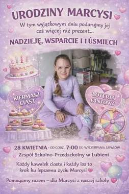 Ciasta i fanty dla Marcysi. W Lubieni szykuje się kiermasz z sercem