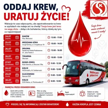 Oddanie krwi daje czas wolny i realną pomoc drugiemu człowiekowi
