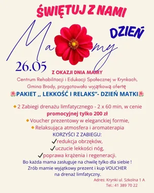 Prezent na Dzień Matki w Krynkach. Stawia na zdrowie i relaks