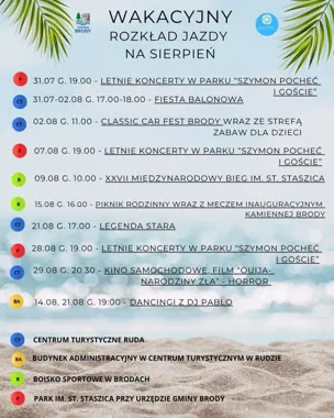 Sierpień pełen wydarzeń w gminie Brody. Koncerty, sport i kino