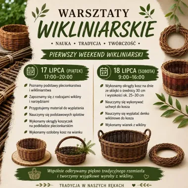 Wiklina, kosze i wianki. W Brodach uczestnicy poznają sztukę plecionkarstwa
