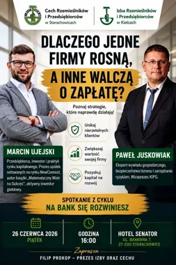 Długi, kapitał i ryzyko w jednym miejscu. Przedsiębiorcy z Brodów spotkają się w Starachowicach