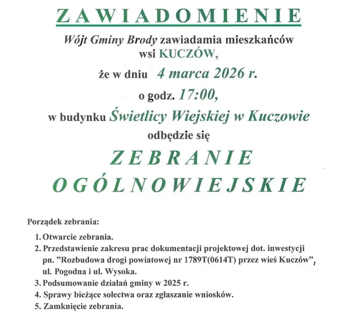 Zebranie w Kuczowie – spotkanie o drodze powiatowej i podsumowaniu działań gminy