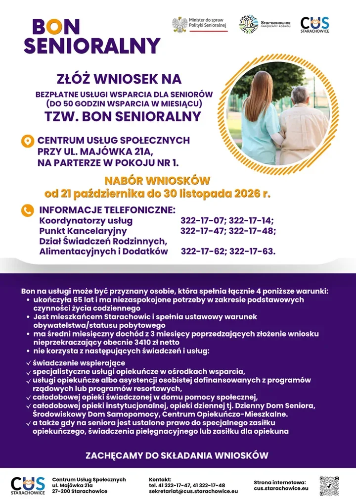 200 seniorów może otrzymać bezpłatne wsparcie w domu