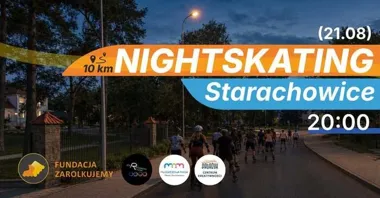 Pierwszy Nightskating w Starachowicach. Około 10 kilometrów na rolkach