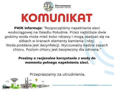 Woda wraca na osiedle Południe. PWiK napełnia sieć