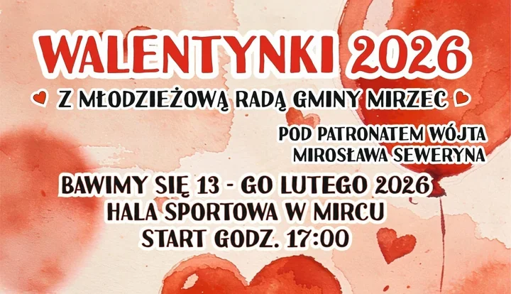 Walentynkowa zabawa dla dzieci i młodzieży - Młodzieżowa Rada Gminy zaprasza