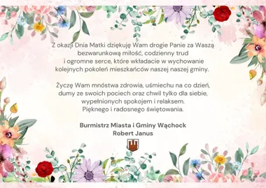 W Wąchocku padły życzenia dla mam. Samorząd dziękuje za codzienny trud